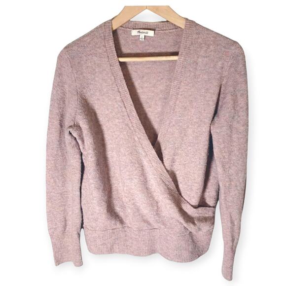 Madewell | Small | Lilac Coziest Date-Night Alpaca Wool Blend Faux Wrap Sweater - Picture 4 of 7
